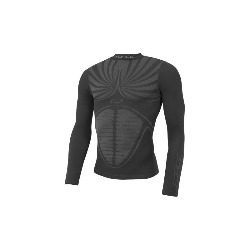 FORCE tričko funkčné thunder, dlhý rukáv, čierne 61689340