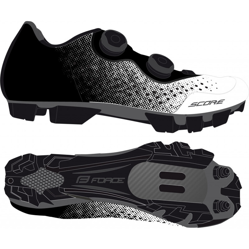 FORCE tretry MTB SCORE, bielo-čierne 36059590