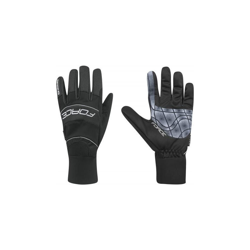 FORCE rukavice WINDSTER SPRING čierne 36376522