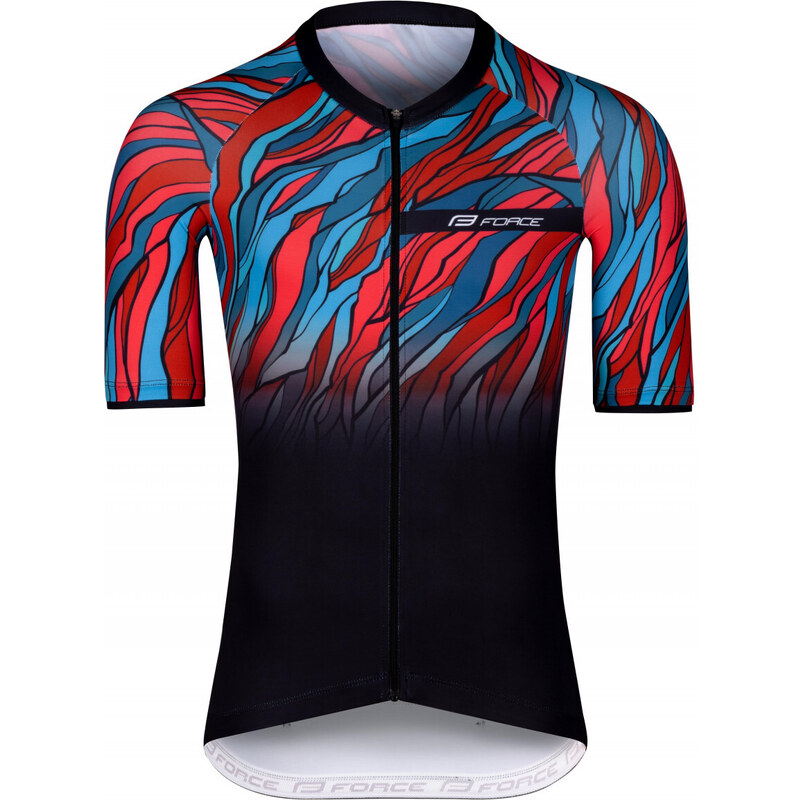 FORCE dres LIFE krátky rukáv, čierno-petrolejovo-červený 36062419