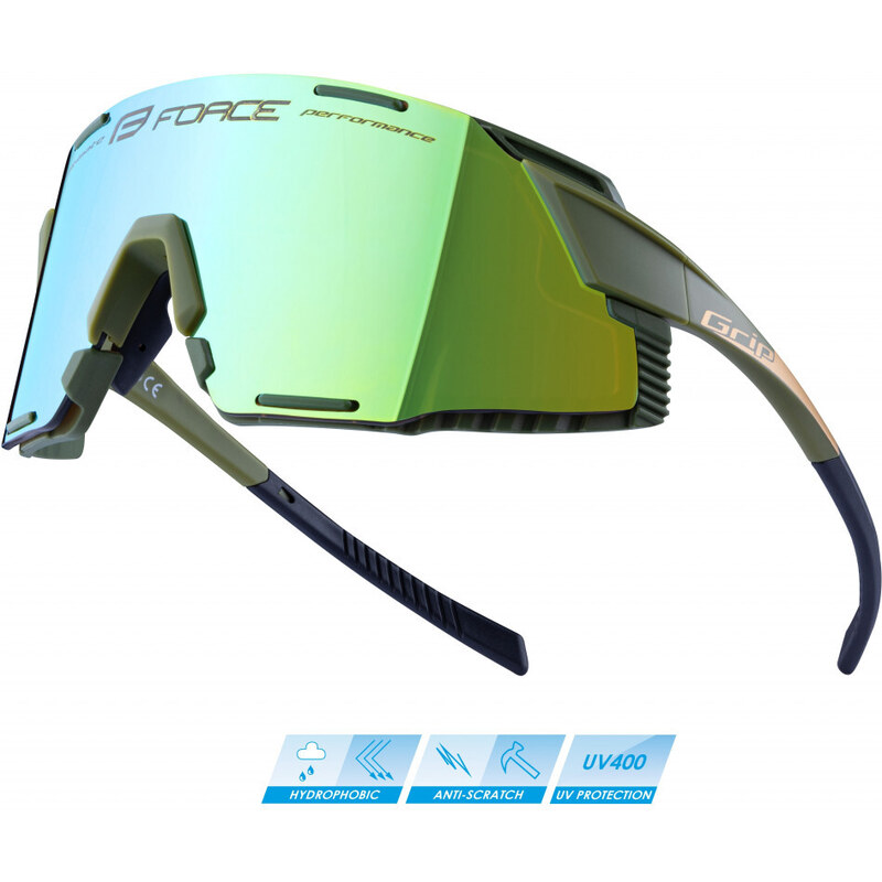 FORCE okuliare GRIP army-zlaté, zlaté revo sklo 60928428