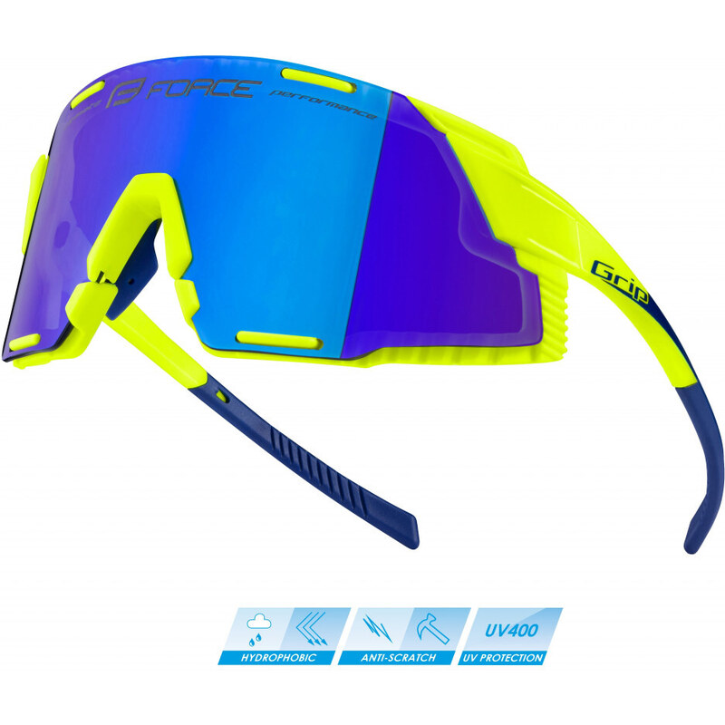 FORCE okuliare GRIP fluo, modré revo sklo 56334343