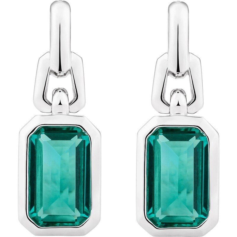 Preciosa Blyštivé náušnice so zelenými kubickými zirkónmi Preciosa 66584927