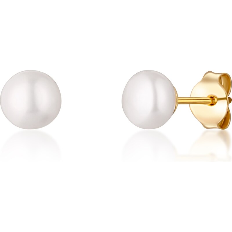 JwL Luxury Pearls Žlto pozlátené náušnice s pravými riečnymi perlami 66583913