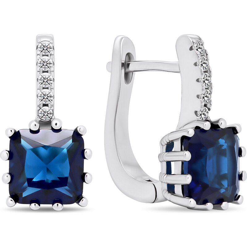 Brilio Silver Originálne strieborné náušnice s modrými zirkónmi 66579338