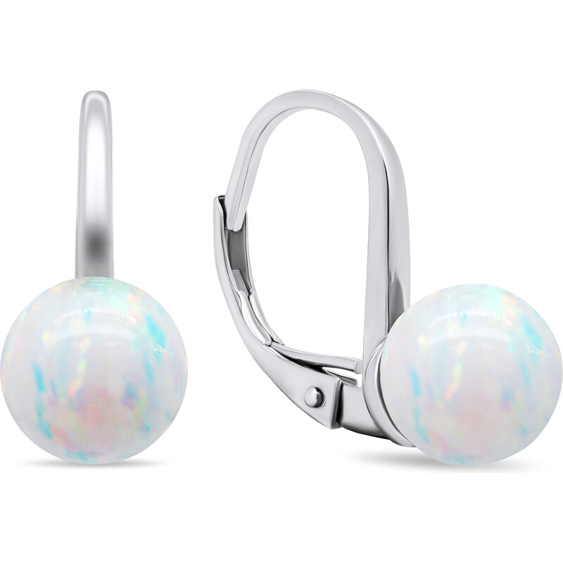 Brilio Silver Očarujúce strieborné náušnice so syntetickými opálmi 66589686