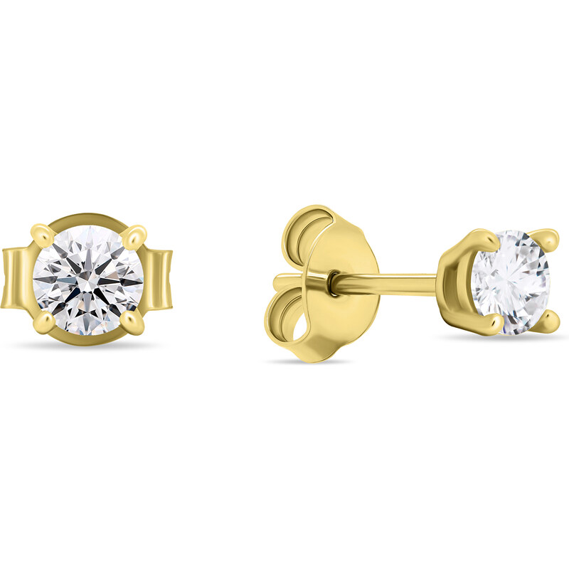 Brilio Silver Pozlátené kôstkové náušnice s čírymi zirkónmi EA580/1/2 66587496