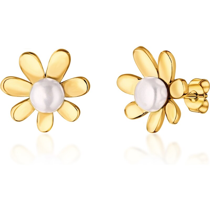 JwL Luxury Pearls Pôvabné pozlátené náušnice s pravými riečnymi 66581129