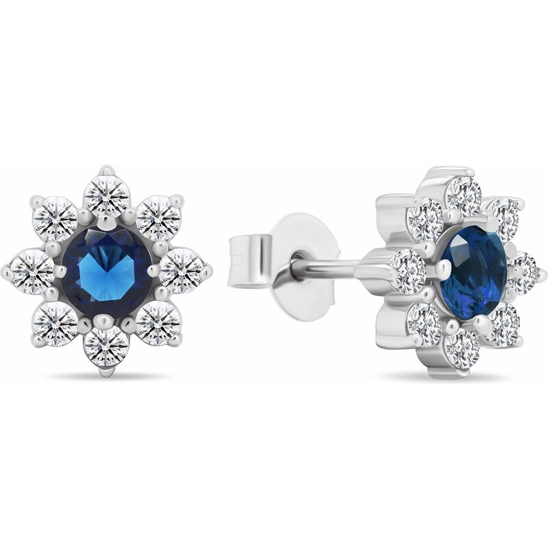 Brilio Silver Slušivé strieborné náušnice so zirkónmi Kytičky EA577WB 66615778