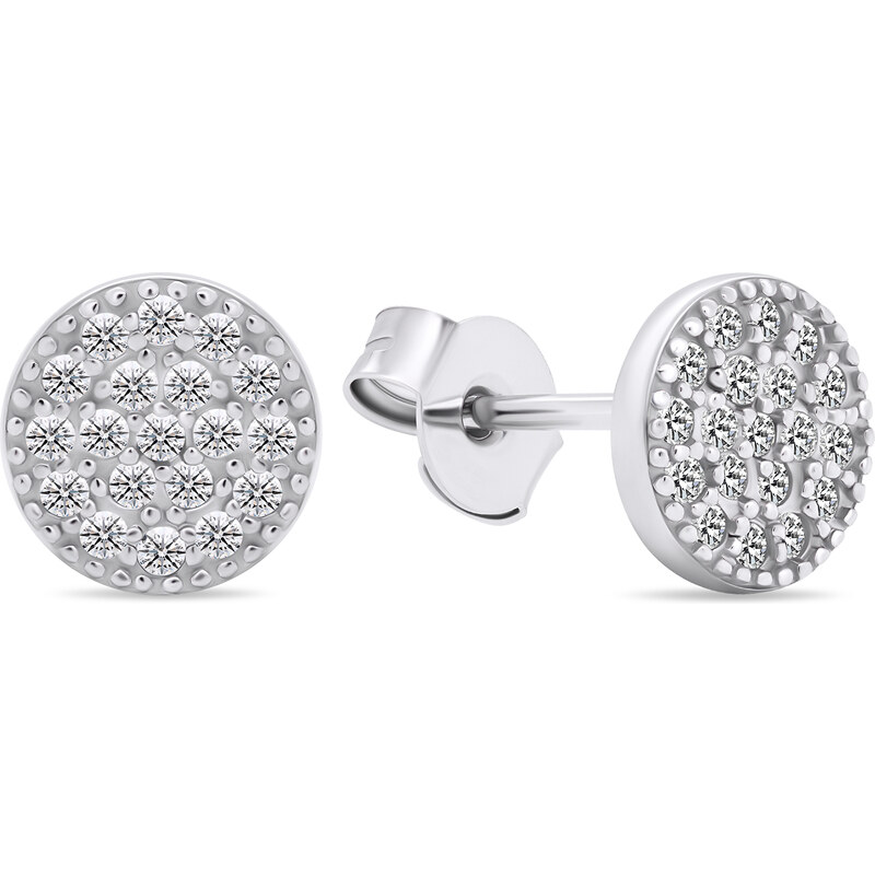 Brilio Silver Elegantné strieborné náušnice kôstky so zirkónmi EA570W 66582514