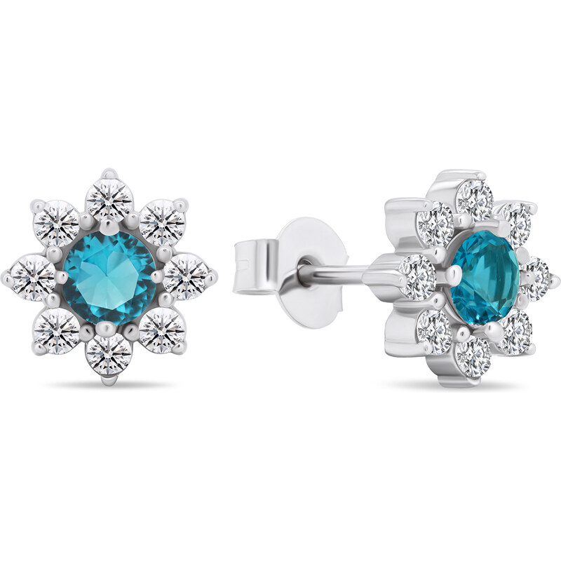 Brilio Silver Slušivé strieborné náušnice so zirkónmi Kytičky EA577WAQ 66614573