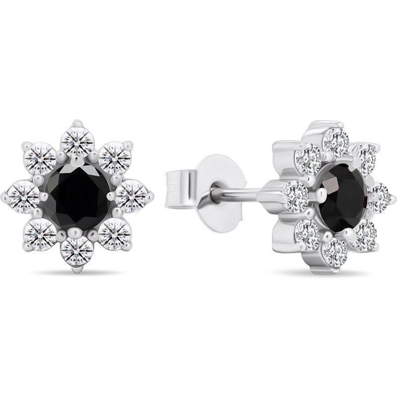 Brilio Silver Slušivé strieborné náušnice so zirkónmi Kytičky EA577WBC 66592904