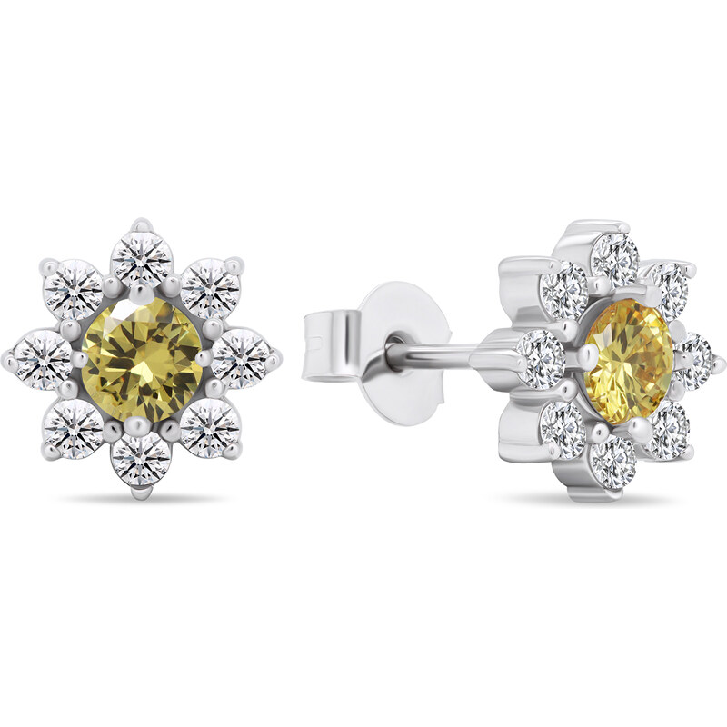 Brilio Silver Slušivé strieborné náušnice so zirkónmi Kytičky EA577WYL 66614591