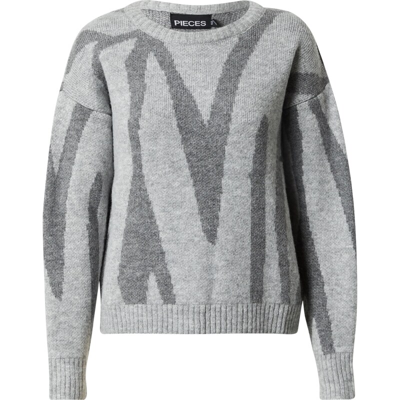 PIECES Sveter KAMILLA sivá / tmavosivá 54238853