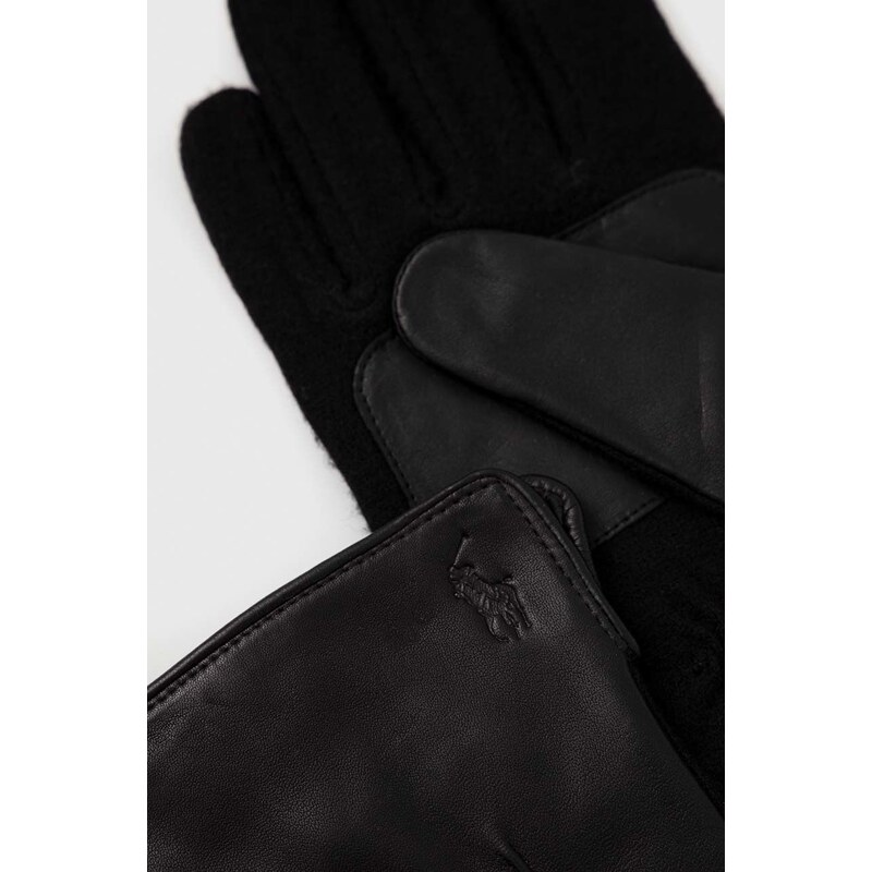 Rukavice Polo Ralph Lauren pánske, čierna farba