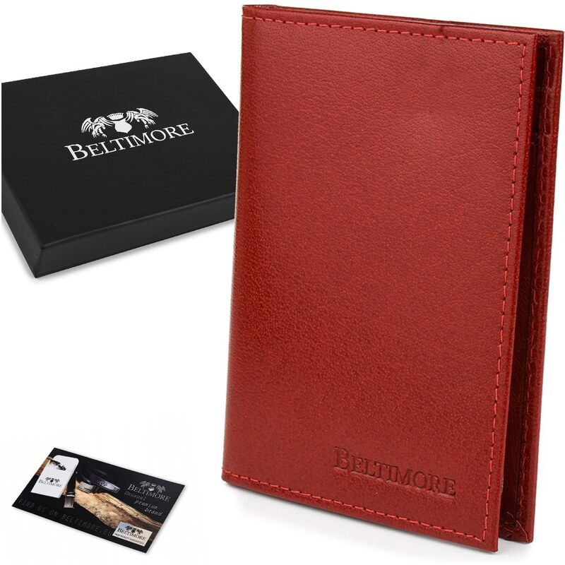 Beltimore Kožená peňaženka na karty - červená 66571960