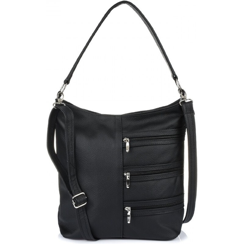 Fashion4u Kožená čierna dámska kabelka Gloria 66571998