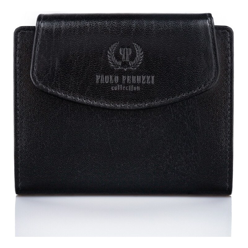 Dámska čierna kožená peňaženka Paolo Peruzzi 66572020