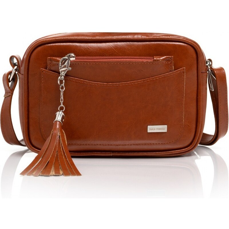 Paolo Peruzzi Dámska kožená koňaková kabelka SABRINA 66572082
