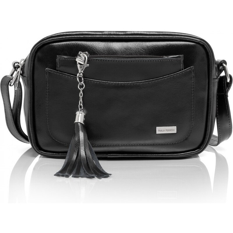 Paolo Peruzzi Dámska kožená čierna kabelka SABRINA 66572083