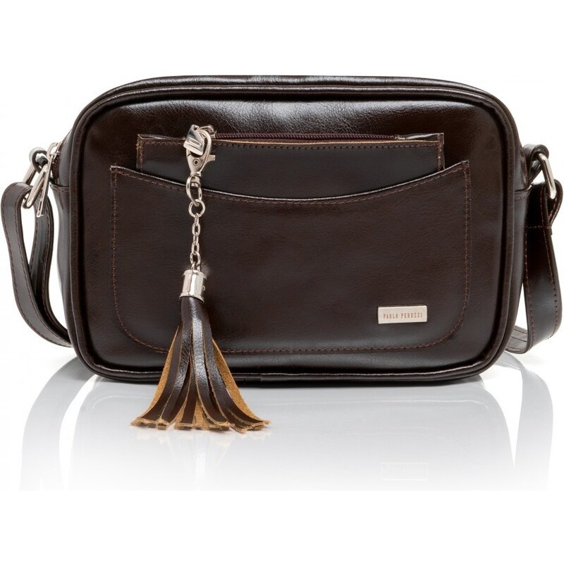 Paolo Peruzzi Dámska kožená tmavohnedá kabelka SABRINA 66572084
