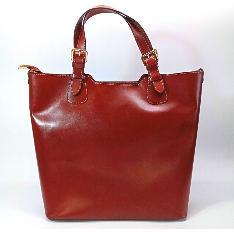 Fashion4u Koňaková kožená kabelka LILIANA 66572194