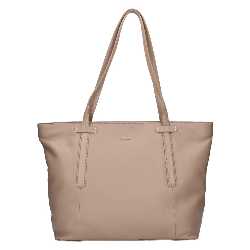 Lagen Dámska kožená kabelka BLC-222/1812 béžová 42716563