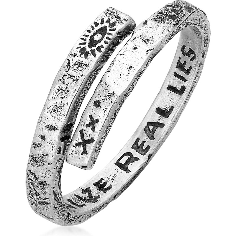 Haze&Glory Prsteň Evil Eye čierna / strieborná 54229034