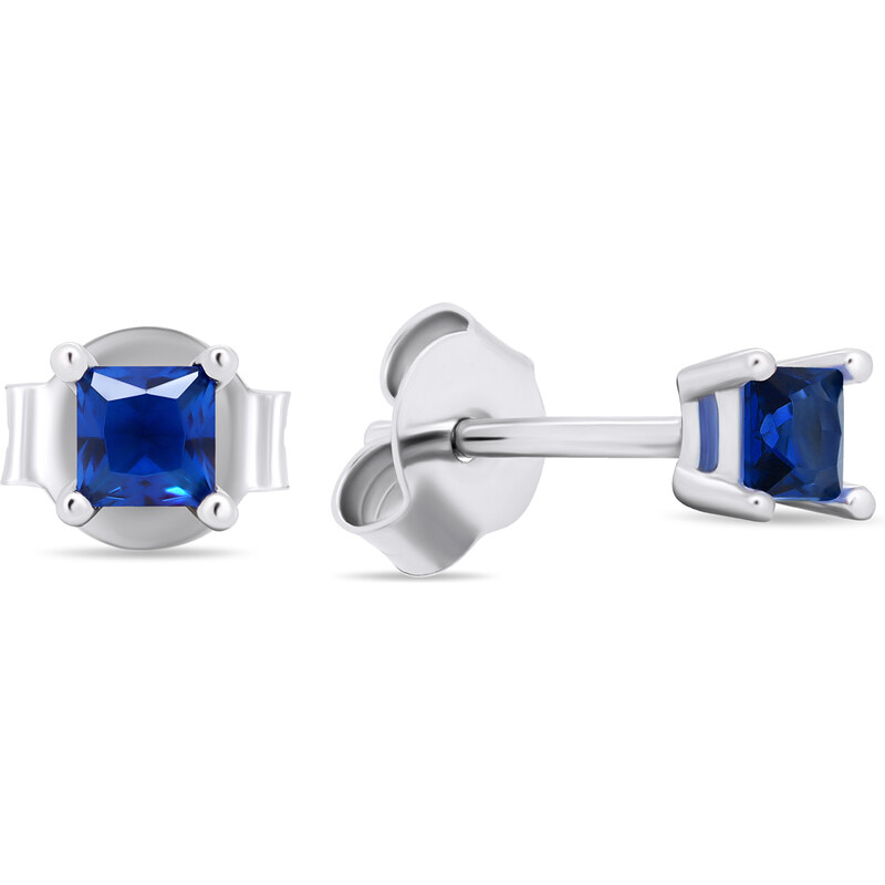 Brilio Silver Strieborné náušnice kôstky s modrými zirkónmi EA592WB 66594924