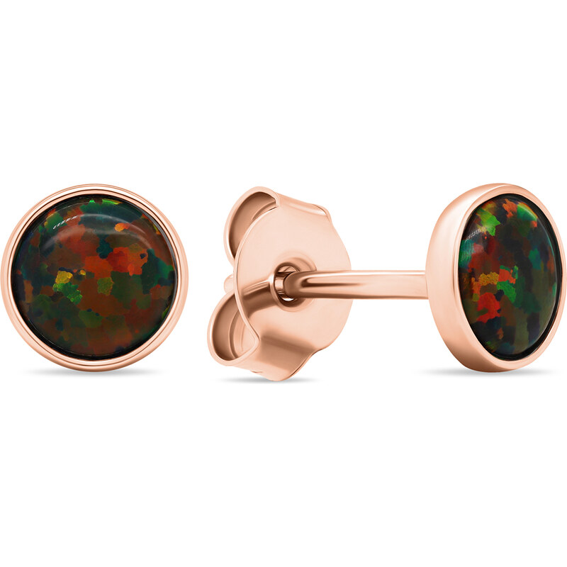 Brilio Silver Bronzové náušnice kôstky so syntetickými opálmi EA579RBC 66582223