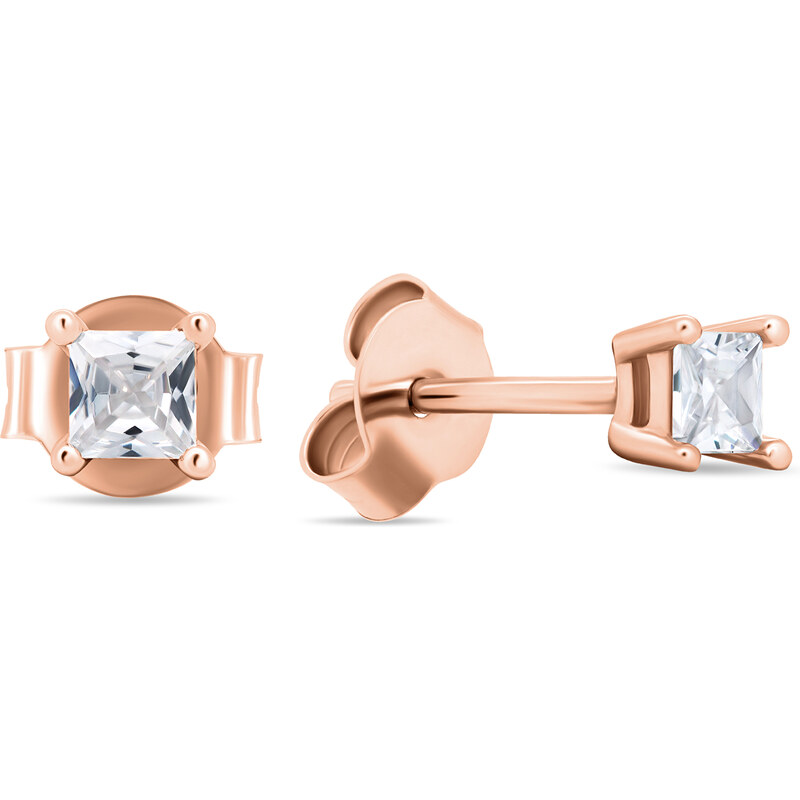 Brilio Silver Trblietavé bronzové náušnice kôstky so zirkónmi EA617R 66586190