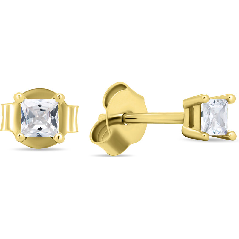 Brilio Silver Trblietavé pozlátené náušnice kôstky so zirkónmi EA617Y 66582685