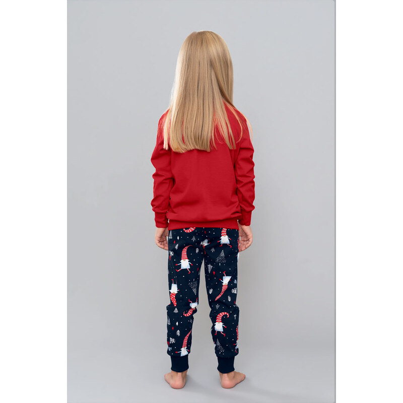 Italian Fashion Vianočné dievčenské pyžamo Skrat mega soft červené-128, Farba červená
