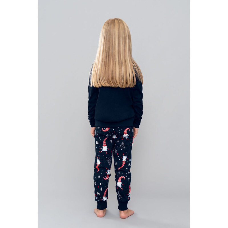 Italian Fashion Vianočné dievčenské pyžamo Skrat mega soft tmavomodré-116, Farba tmavomodrá