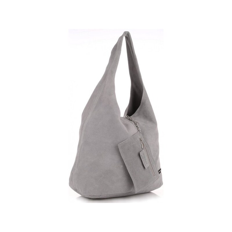 Kožené kabelka shopper bag Vittoria Gotti svetlo šedá V8802 64502422