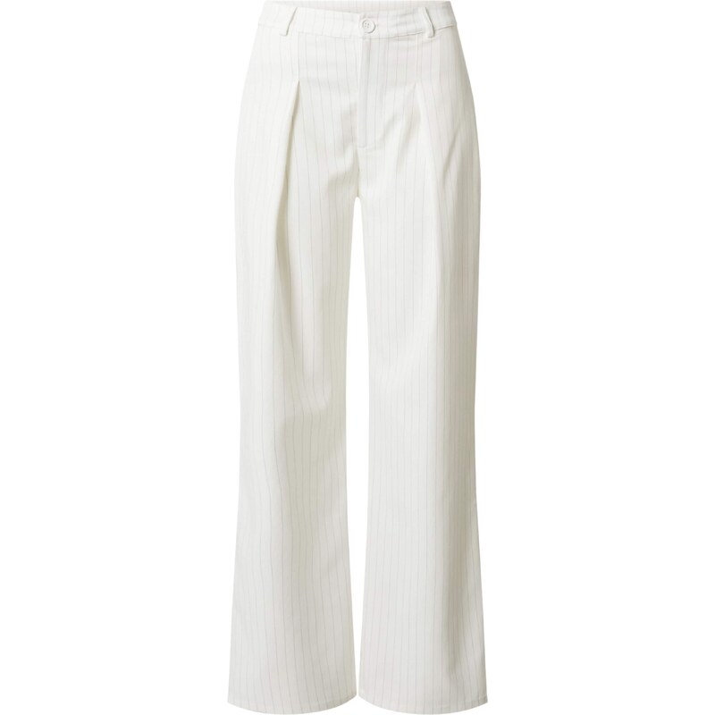 Ema Louise x ABOUT YOU Plisované nohavice Liana tmavosivá / biela 54239019