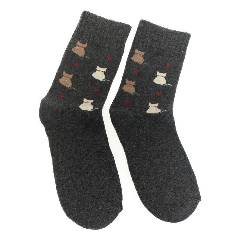 AURA.VIA Tmavosivé ponožky CATTY 36333662