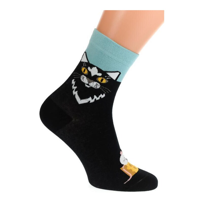 AURA.VIA Čierno-zelené ponožky BLUK 36333698