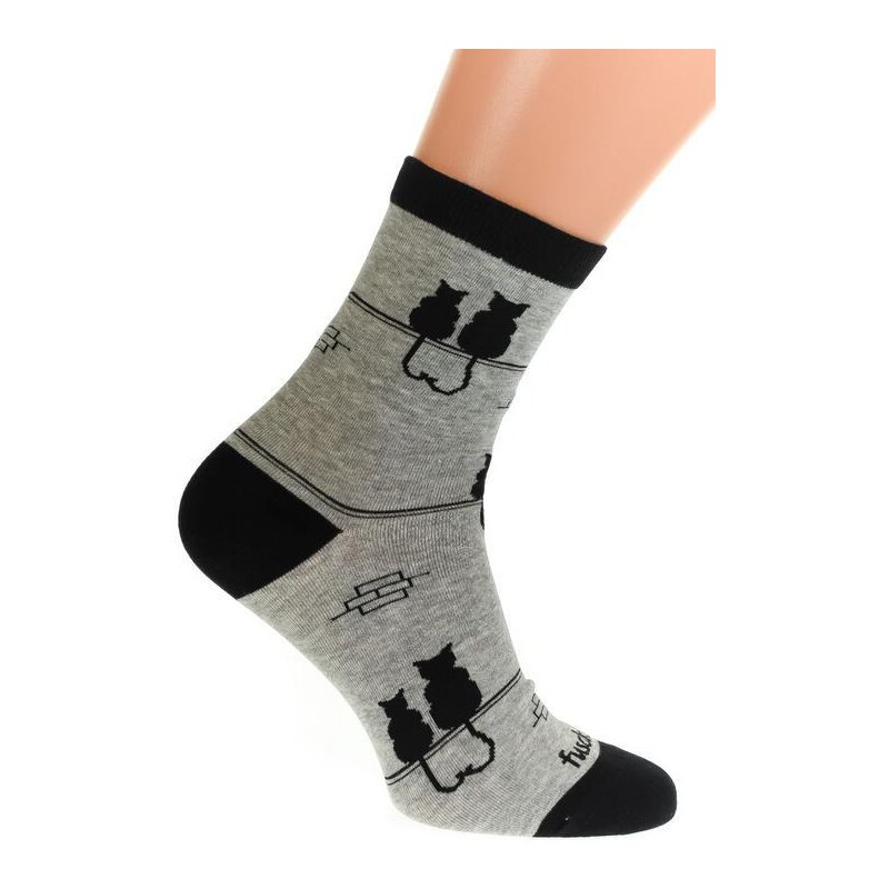 AURA.VIA Sivo-čierne ponožky FUSA 36333705