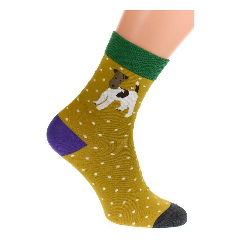 AURA.VIA Horčicové ponožky DOGGY 36333712