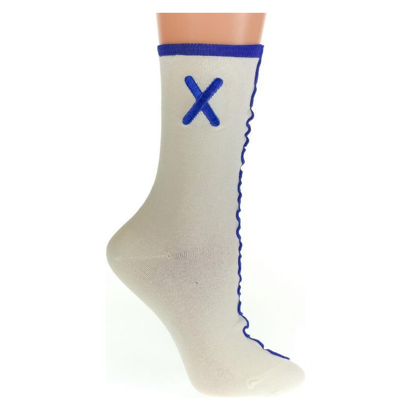 AURA.VIA Bielo-modré ponožky AKIN 36333769