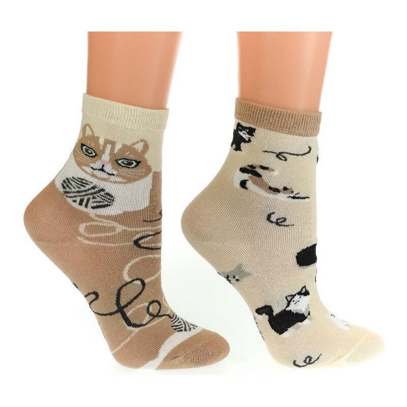 AURA.VIA Béžové ponožky DUO 36333808