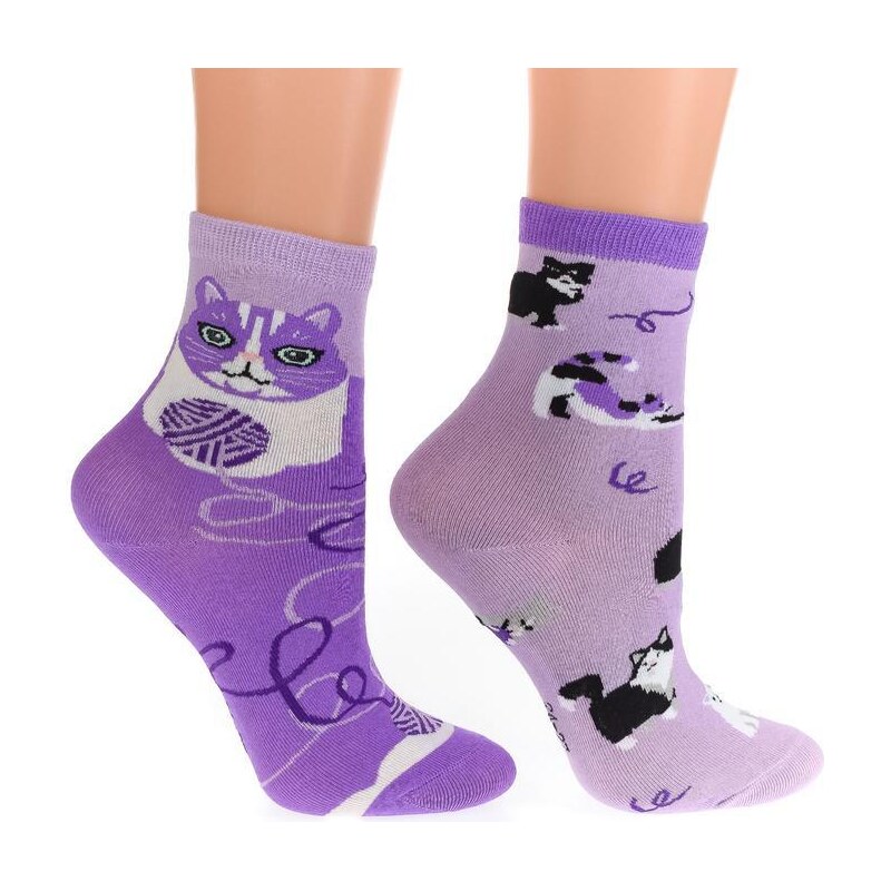 AURA.VIA Fialové ponožky DUO 36333809