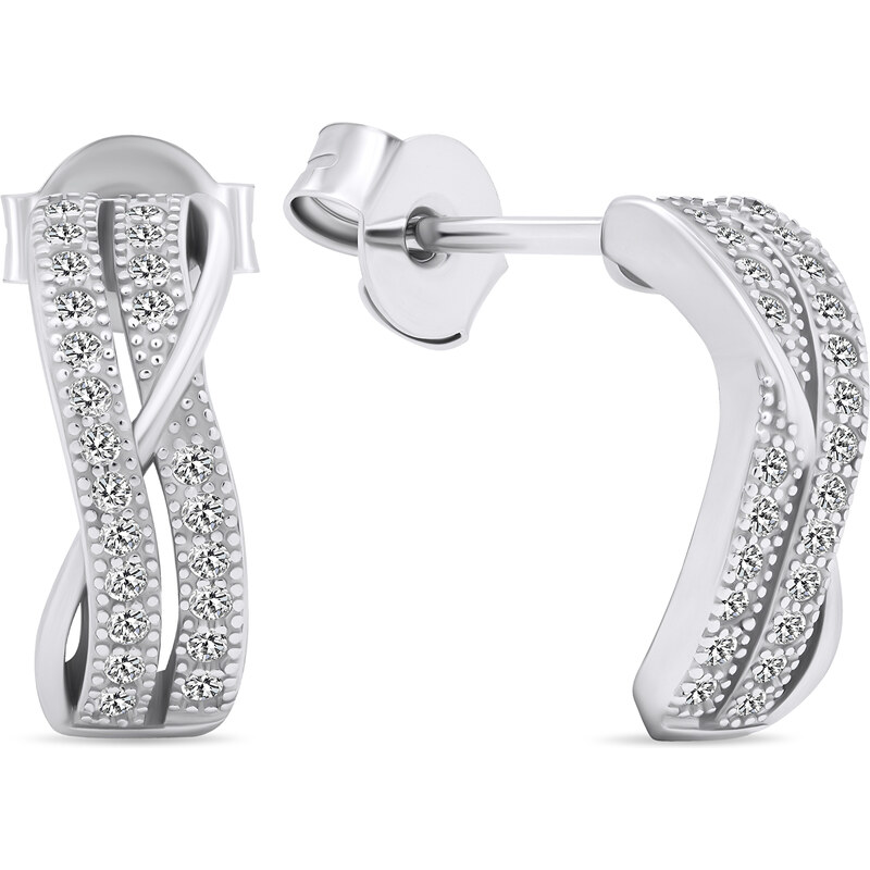 Brilio Silver Krásne strieborné náušnice so zirkónmi EA589W 66587094