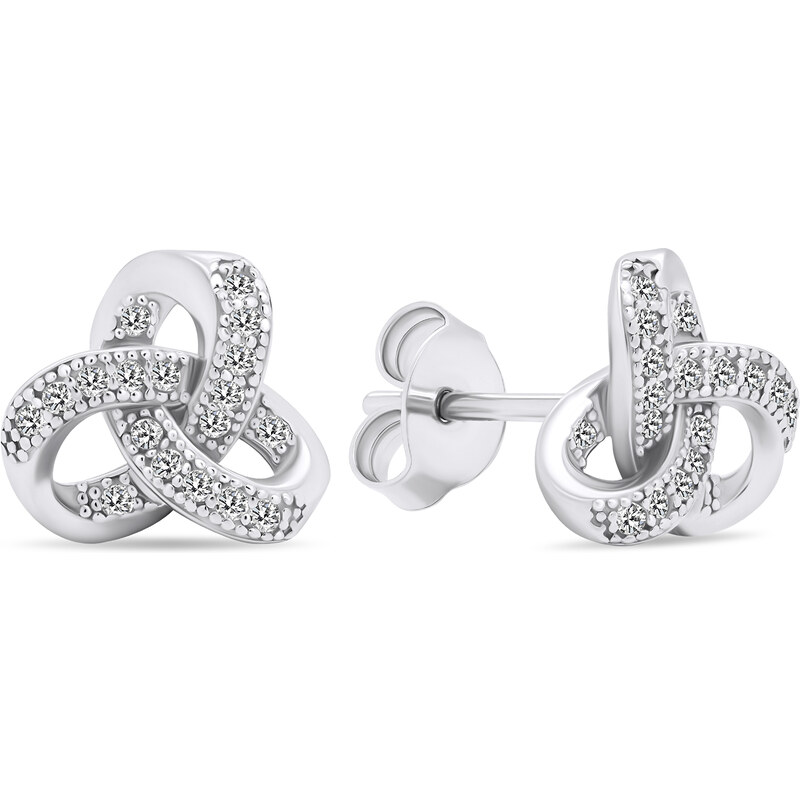Brilio Silver Nadčasové strieborné náušnice kôstky so zirkónmi EA576W 66579144