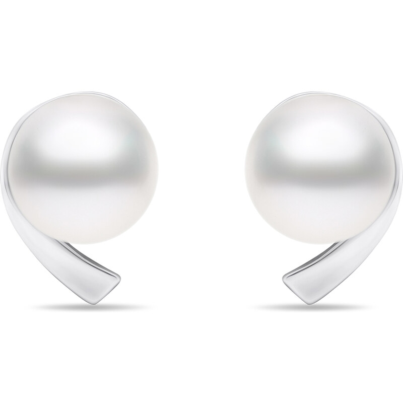 Brilio Silver Minimalistické strieborné náušnice s pravými perlami 66584474
