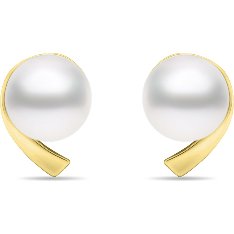 Brilio Silver Minimalistické pozlátené náušnice s pravými perlami 66581297