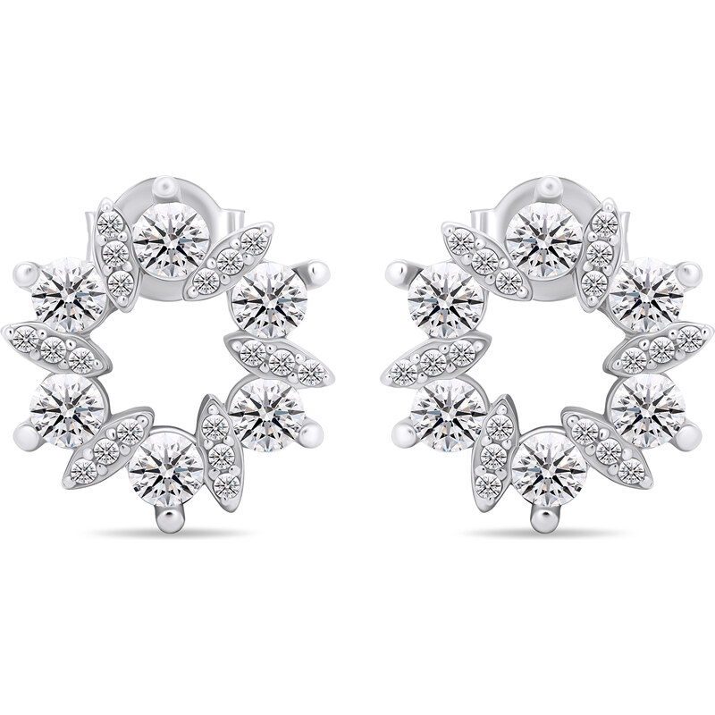 Brilio Silver Pôvabné strieborné náušnice s čírymi zirkónmi EA593W 66614605