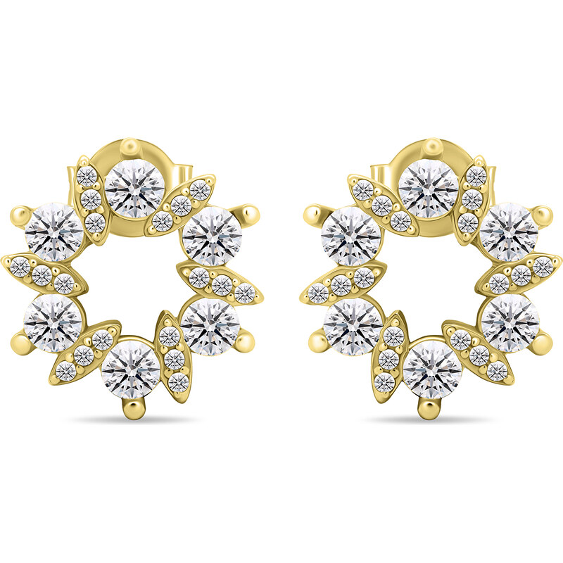 Brilio Silver Pôvabné pozlátené náušnice s čírymi zirkónmi EA593Y 66614623