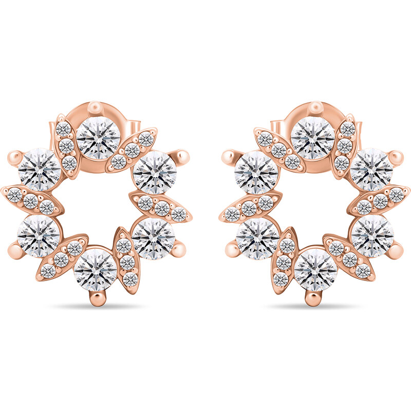 Brilio Silver Pôvabné bronzové náušnice s čírymi zirkónmi EA593R 66614641